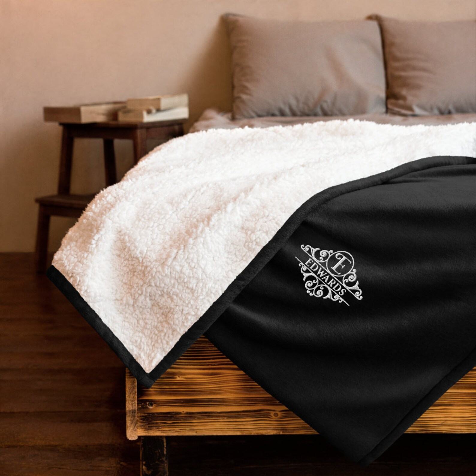 Cozy Comfort, Personalized Embroidered Monogram Sherpa Blanket for Cherished Moments