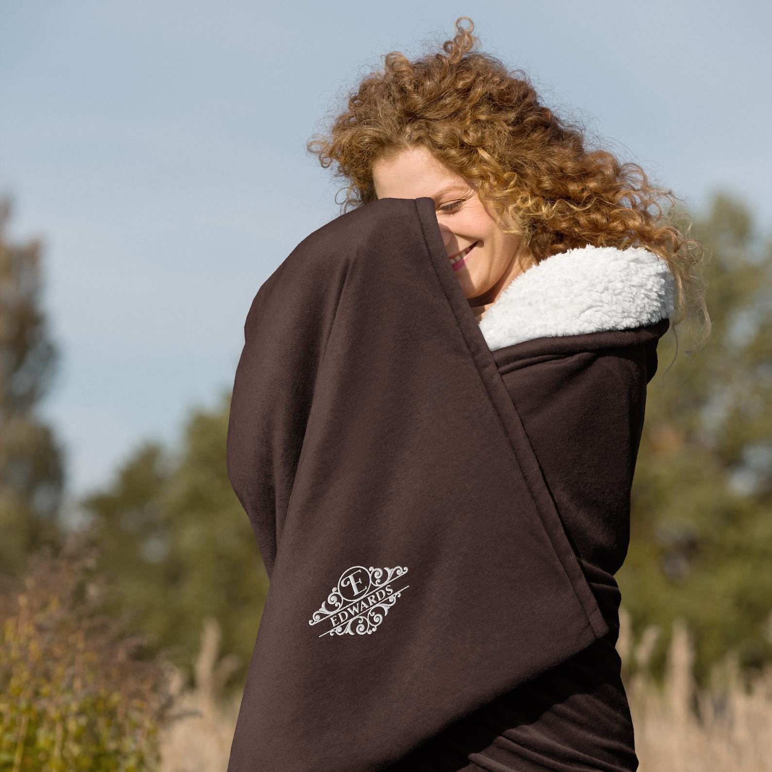 Cozy Comfort, Personalized Embroidered Monogram Sherpa Blanket for Cherished Moments