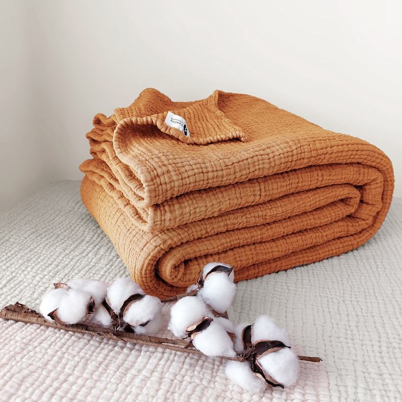 Cozy Comfort Pure Cotton 4-Layer Gauze Throw for All Seasons