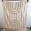 Cozy Comfort Rainbow Natural Cotton Tufted Throw Blanket with Fringe