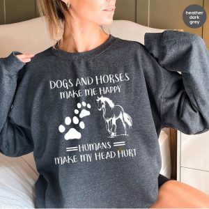 Cozy Equestrian Style Horse Love Sweatshirt for Country Girls and Dog Moms