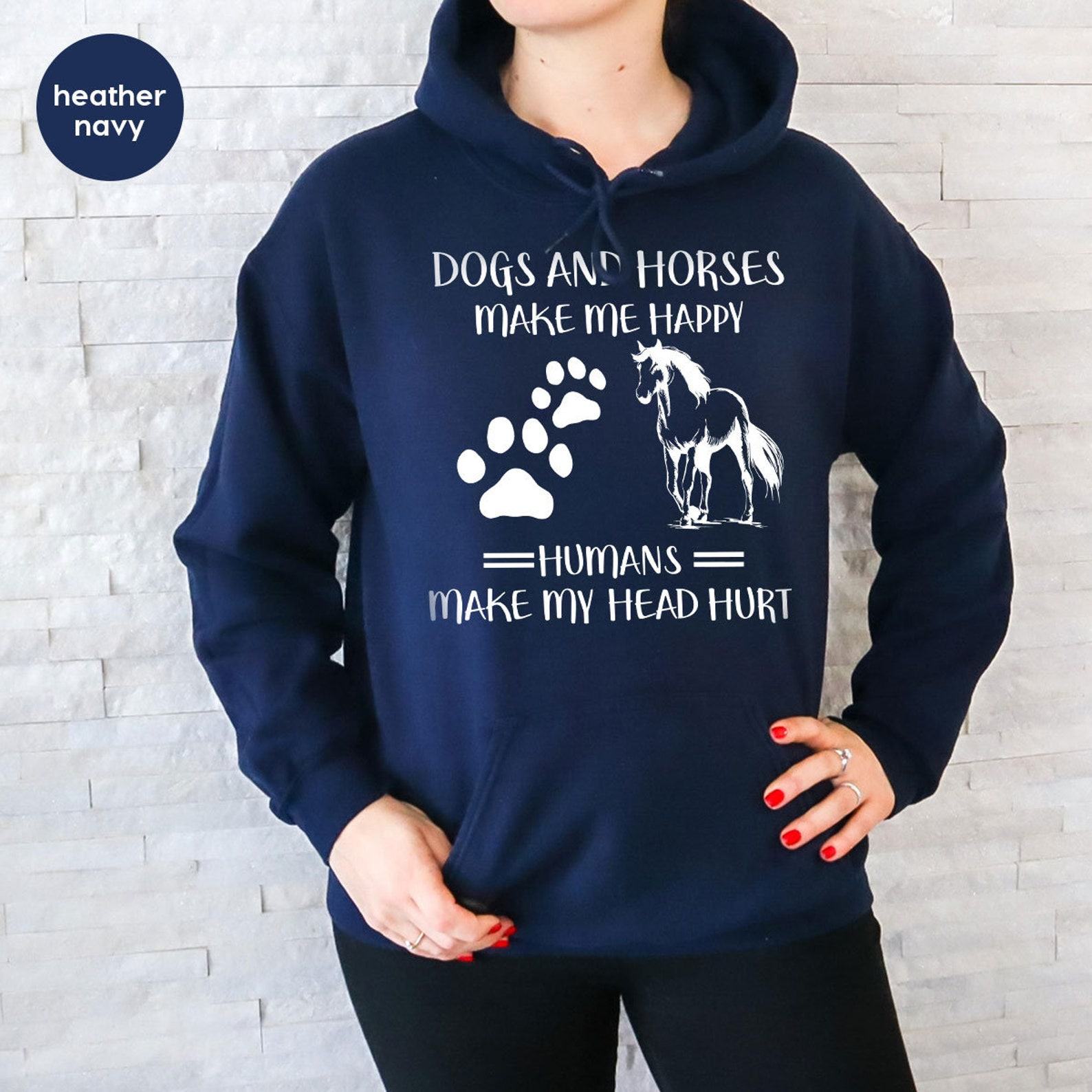 Cozy Equestrian Style Horse Love Sweatshirt for Country Girls and Dog Moms