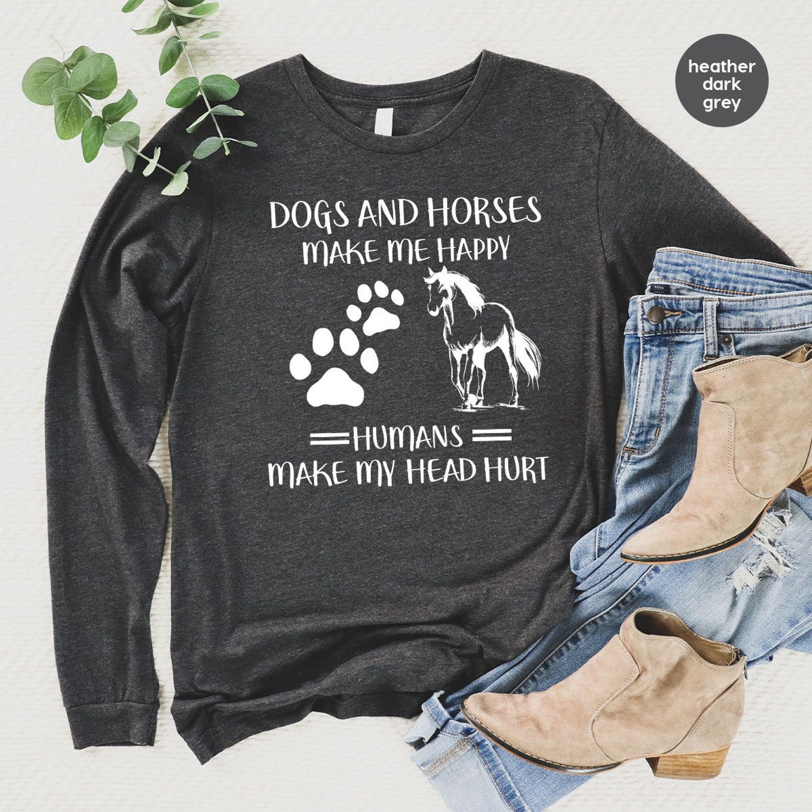 Cozy Equestrian Style Horse Love Sweatshirt for Country Girls and Dog Moms