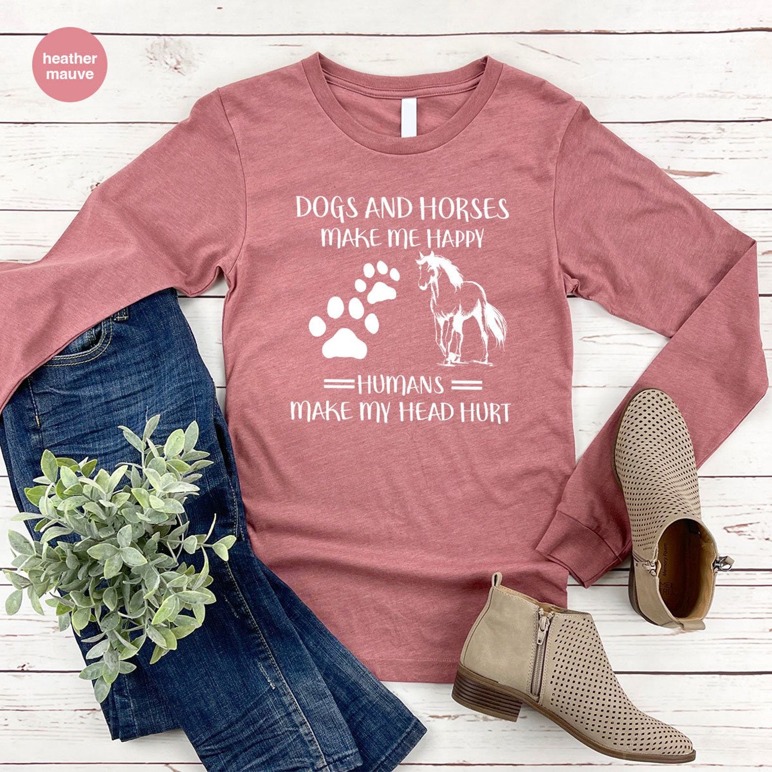 Cozy Equestrian Style Horse Love Sweatshirt for Country Girls and Dog Moms