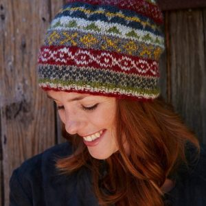 Cozy Fair Isle Winter Knit Hat Ethical Wool Beanie for Women