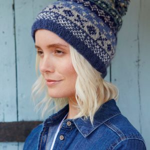 Cozy Fair Isle Winter Knit Hat Ethical Wool Beanie for Women