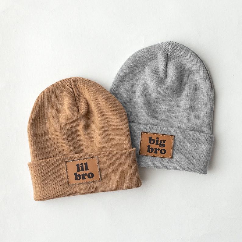 Cozy Family Beanies Matching Hats for Big Bro, Little Bro, Big Sis, Mama, and Dada