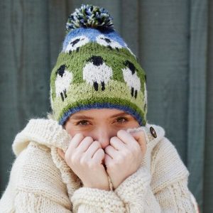 Cozy Flock Handcrafted Wool Beanie with Playful Pom Pom