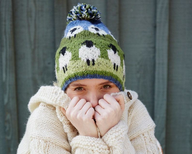 Cozy Flock Handcrafted Wool Beanie with Playful Pom Pom
