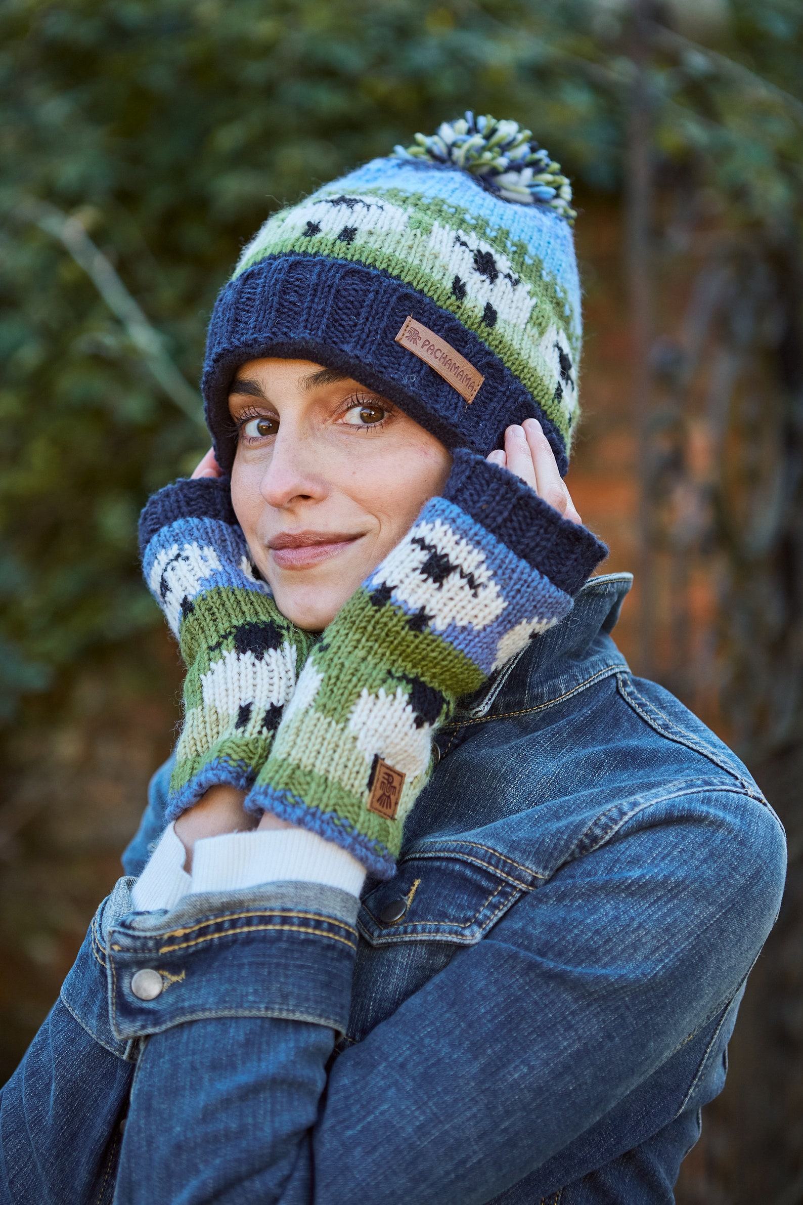 Cozy Flock Handcrafted Wool Beanie with Playful Pom Pom - Image 3
