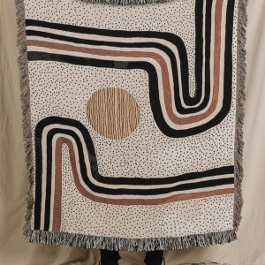 Cozy Haven Abstract Woven Throw Blanket for Modern Boho Decor