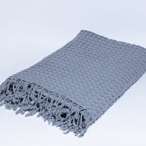 Cozy Haven Escape into Comfort with Our Gray Waffle Summer Throw Blanket