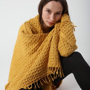 Cozy Haven Escape into Comfort with Our Gray Waffle Summer Throw Blanket