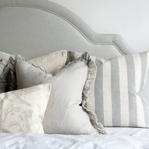 Cozy Haven Grey Bird Print Cushion with Luxurious Duck Feather Pad