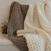Cozy Haven Hand-Knitted Chunky Throw Blanket for Warmth and Style