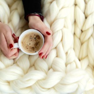 Cozy Haven Indulge in the Luxurious Embrace of Our Chunky Merino Wool Throw