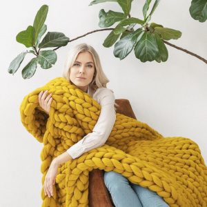 Cozy Haven Indulge in the Luxurious Embrace of Our Chunky Merino Wool Throw