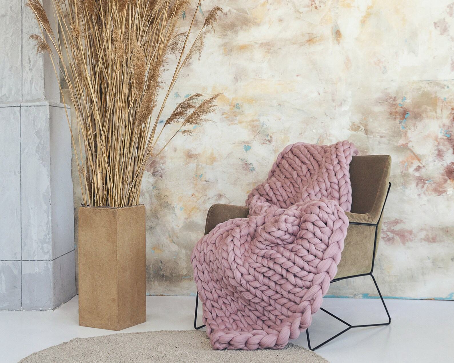 Cozy Haven Indulge in the Luxurious Embrace of Our Chunky Merino Wool Throw - Image 6
