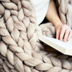 Cozy Haven Premium Organic Merino Wool Chunky Knit Blanket for Unparalleled Comfort