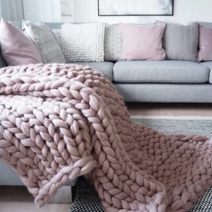 Cozy Haven Premium Organic Merino Wool Chunky Knit Blanket for Unparalleled Comfort