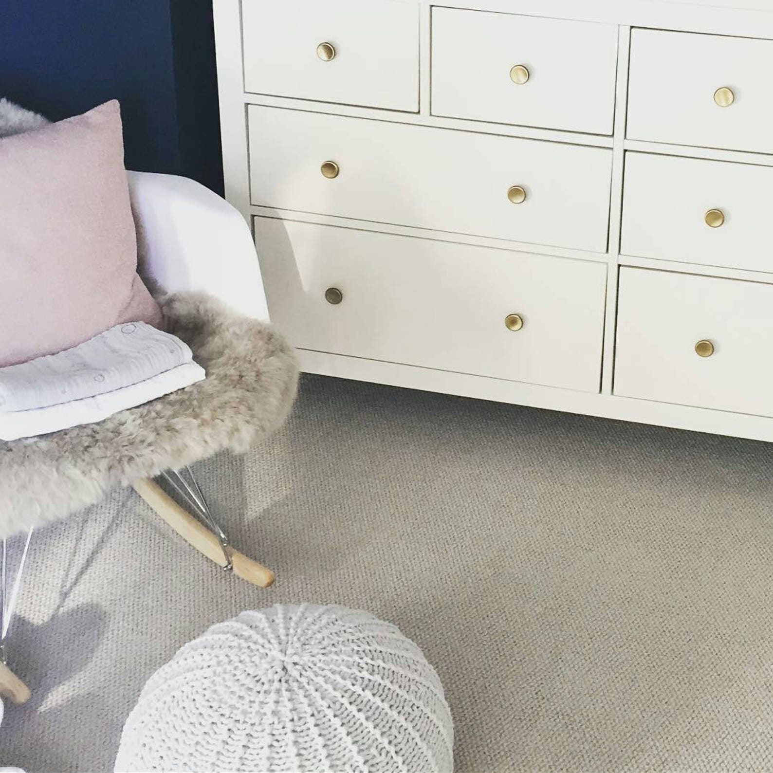 Cozy Knitted Footstool A Scandinavian Haven for Your Little One’s Room