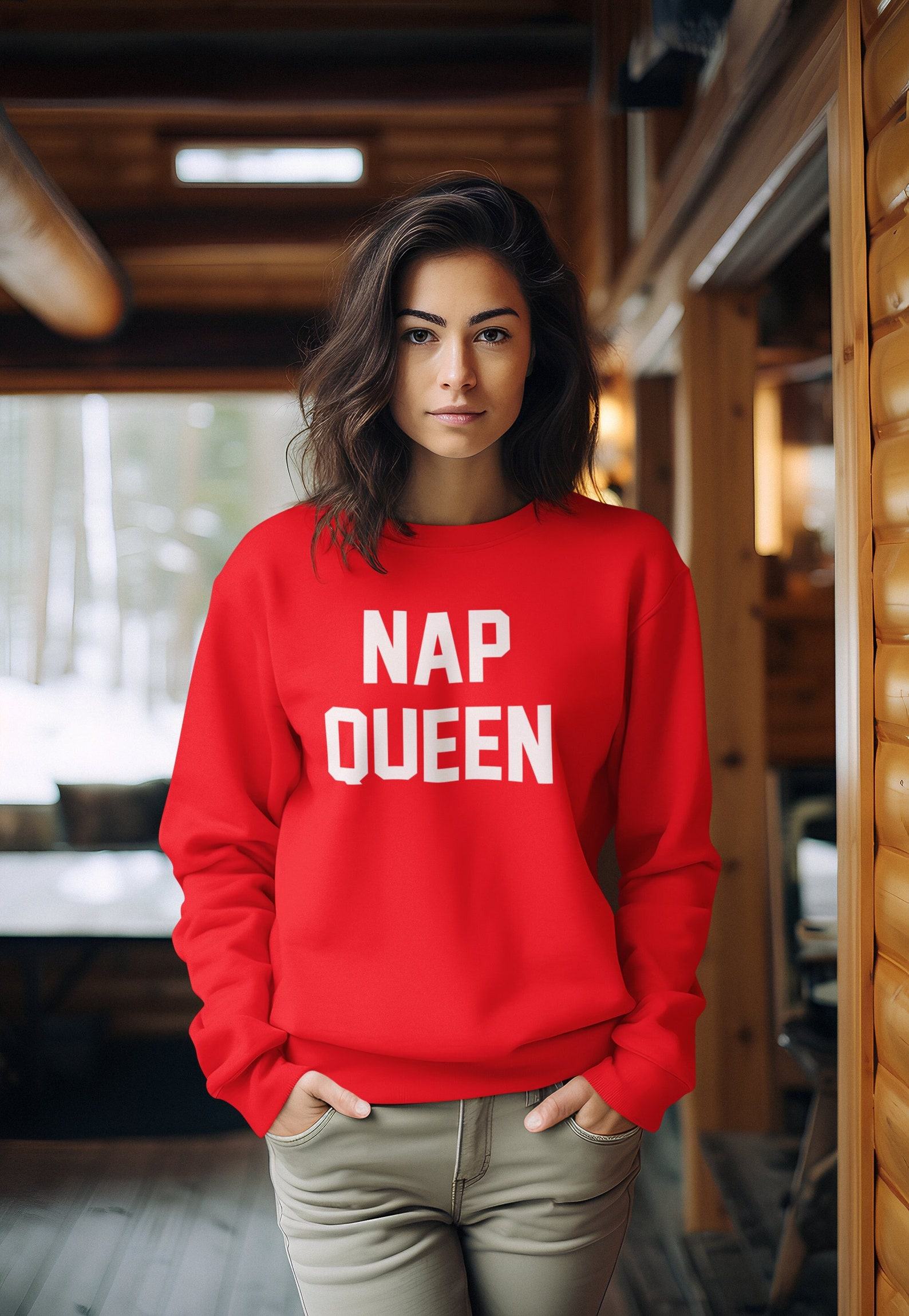 Cozy Up in Style Nap Queen Sweatshirt – The Perfect Fall Accessory for Friends - Image 4