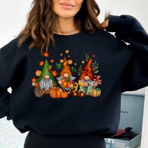Cozy Up with Our Enchanting Gnomes Fall Sweatshirt A Festive Treat for Thanksgiving and Beyond