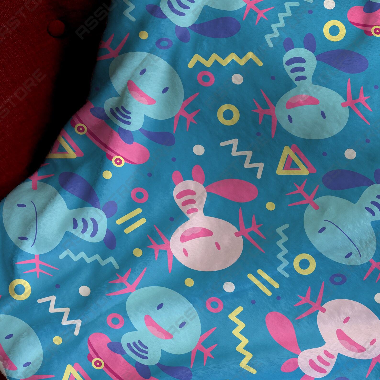 Cozy Wooper Fleece Blanket Snuggle Up with Your Favorite Pokmon