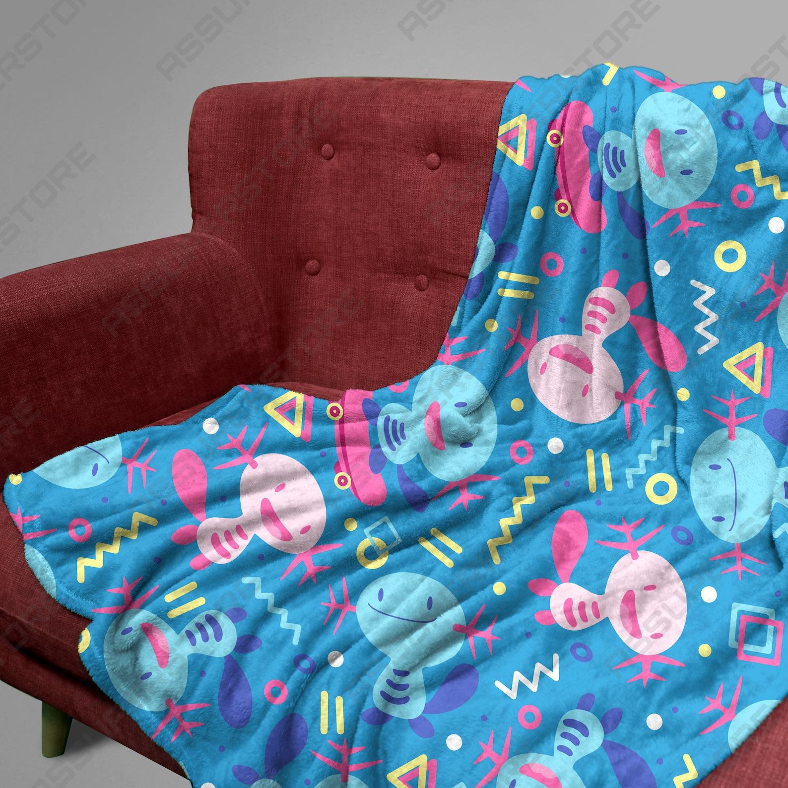 Cozy Wooper Fleece Blanket Snuggle Up with Your Favorite Pokmon