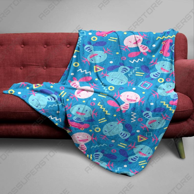 Cozy Wooper Fleece Blanket Snuggle Up with Your Favorite Pokmon