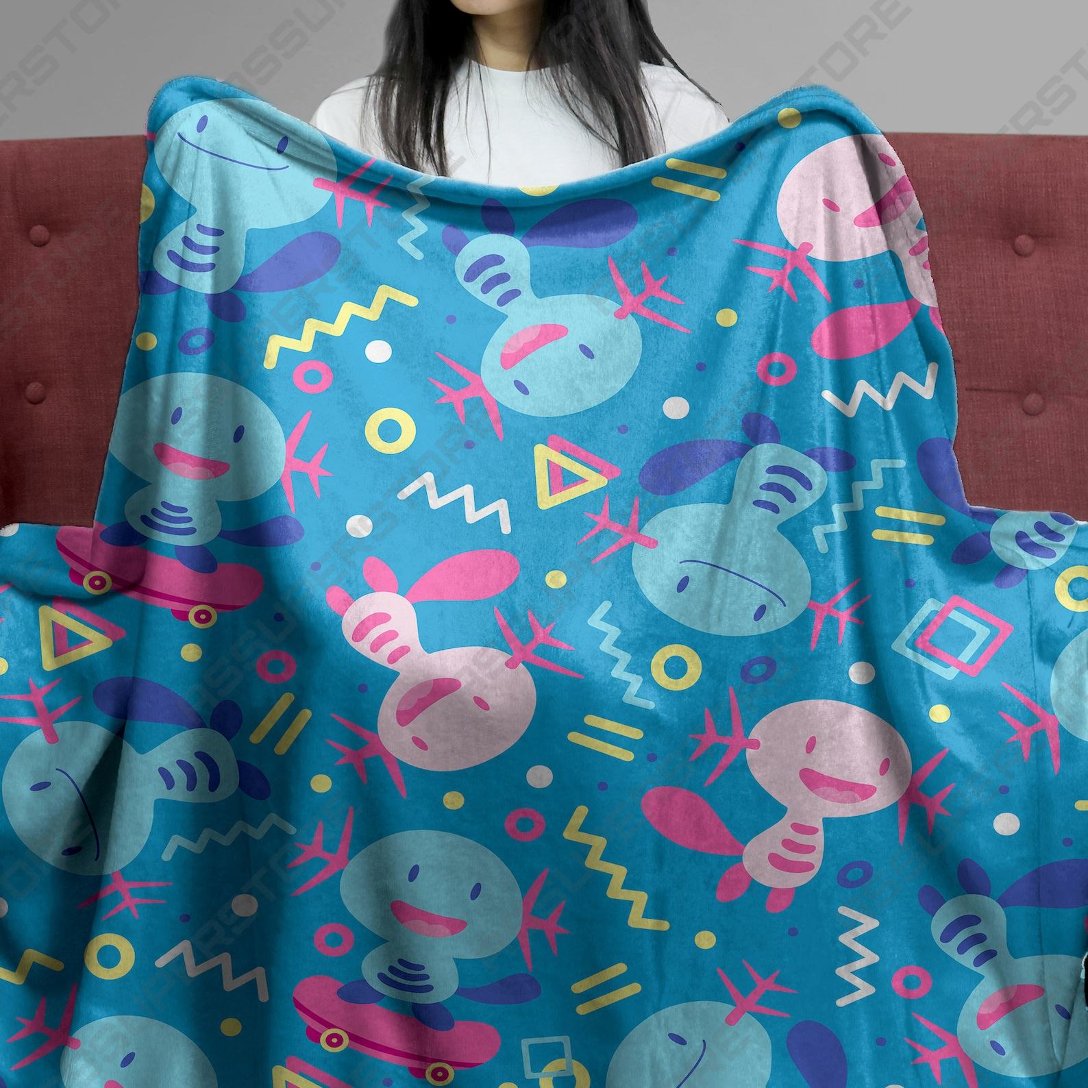Cozy Wooper Fleece Blanket Snuggle Up with Your Favorite Pokmon
