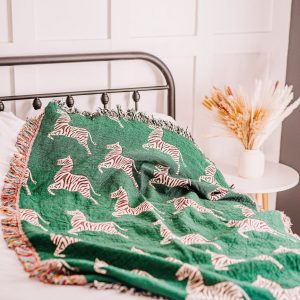 Cozy Zebra Haven Woven Throw Blanket for Home Decor and Comfort