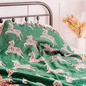 Cozy Zebra Haven Woven Throw Blanket for Home Decor and Comfort