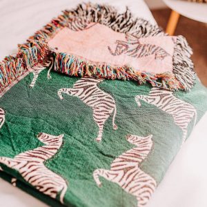 Cozy Zebra Haven Woven Throw Blanket for Home Decor and Comfort