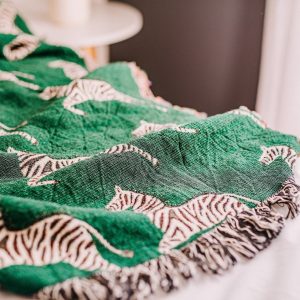 Cozy Zebra Haven Woven Throw Blanket for Home Decor and Comfort