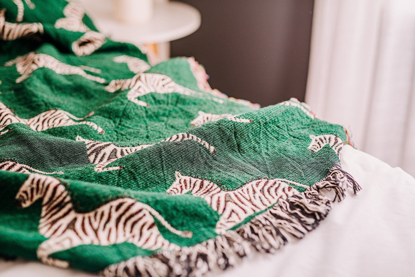 Cozy Zebra Haven Woven Throw Blanket for Home Decor and Comfort - Image 3