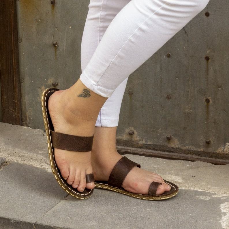 Crazy Brown Leather Flip Flops for Women – Stylish & Comfortable Slippers