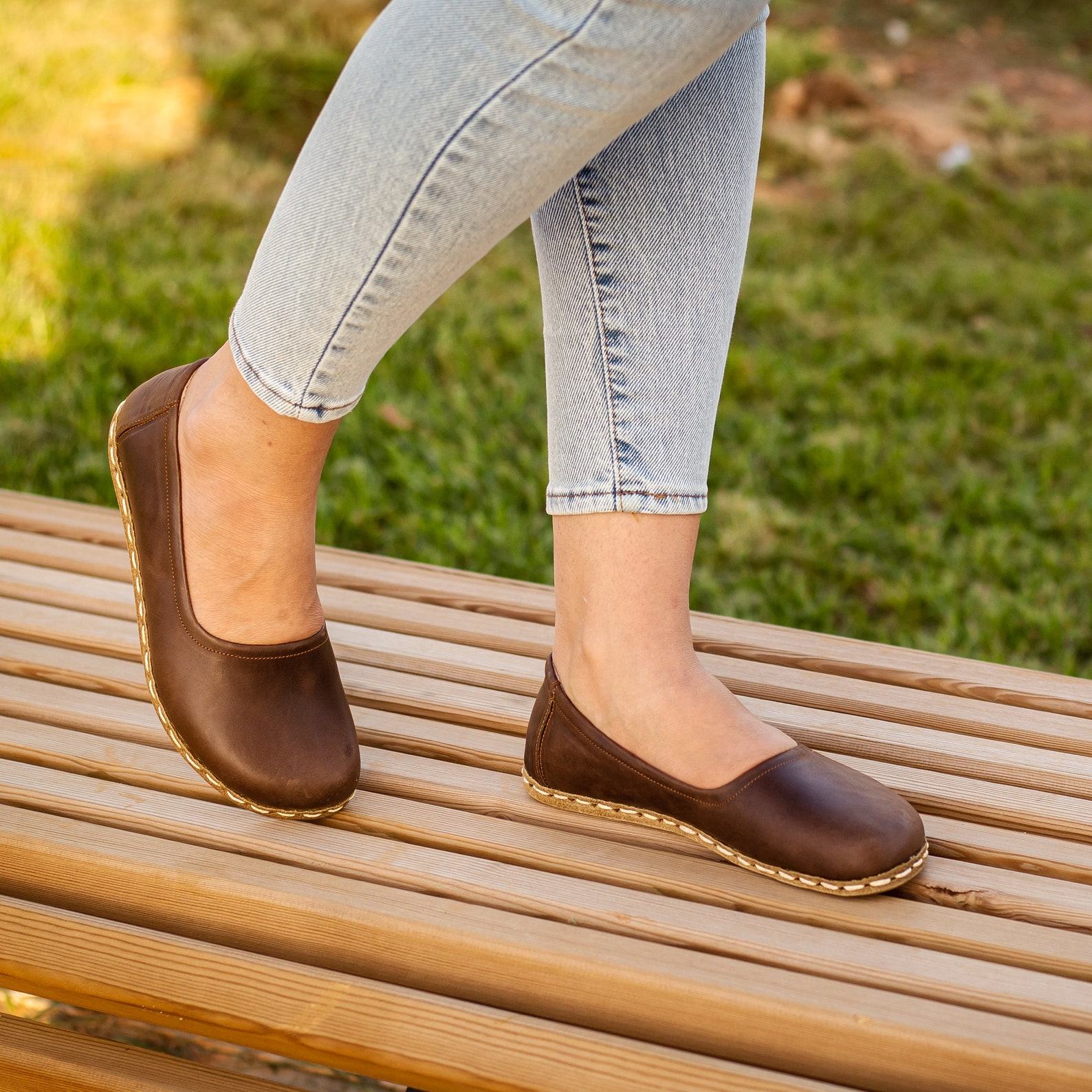 Crazy Classic Brown Barefoot Shoes for Women – Grounding & Minimalist Comfort
