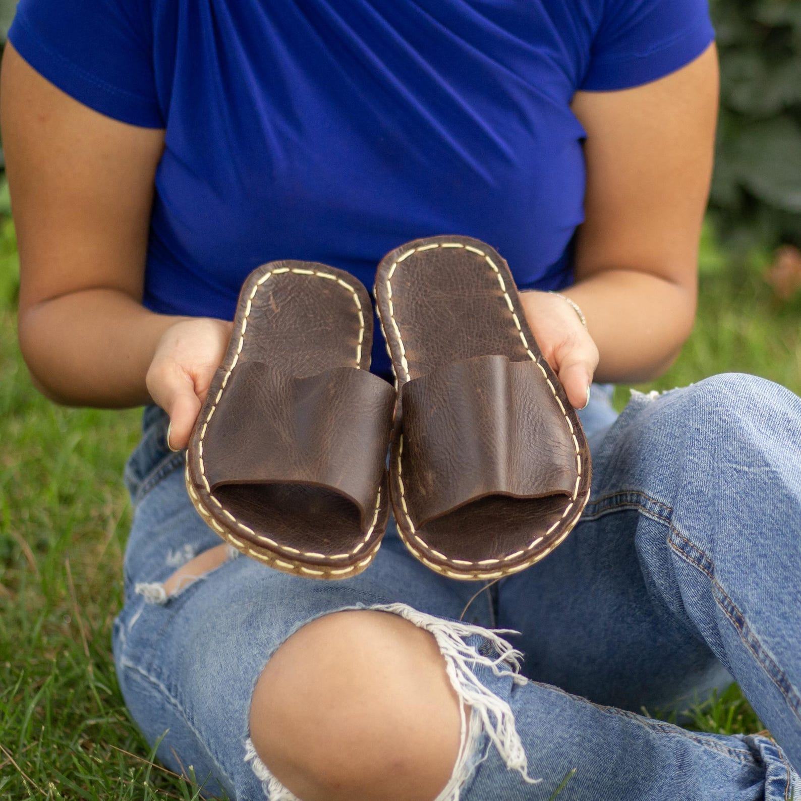 Crazy Classic Brown Leather Sandals – Handmade Barefoot Style