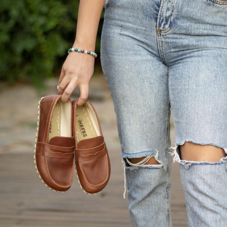 Crazy New Brown Leather Barefoot Shoes – Wide Toe Box, Grounding Sole