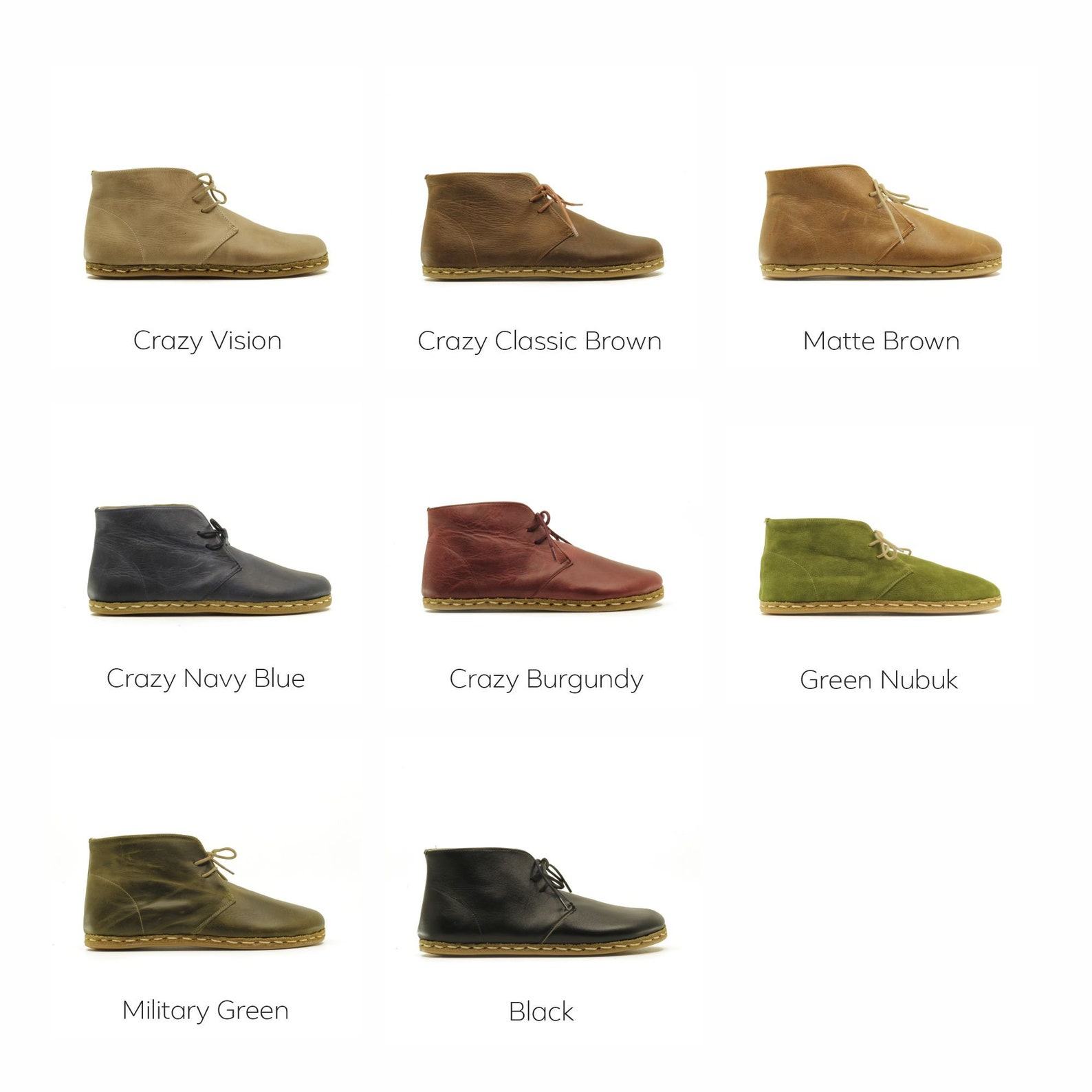 Crazy Olive Green Shearling Barefoot Boots – Zero Drop Oxford Ankle Boots