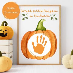 Create Spooky Memories with Our Pumpkin Handprint Art Printable A Fun Fall Activity for Preschoolers