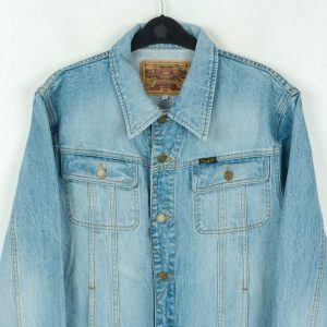 Crocker Jeans 90’s Vintage Men’s Denim Jacket Relive the Y2K Era with this Light Blue Trucker Coat