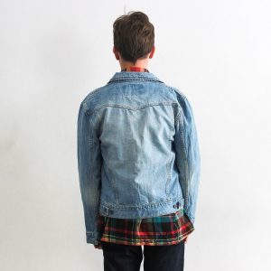 Crocker Jeans 90’s Vintage Men’s Denim Jacket Relive the Y2K Era with this Light Blue Trucker Coat