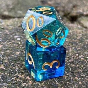 Cryomancer’s Icy Grip 7-Piece Resin Dice Set for DnD