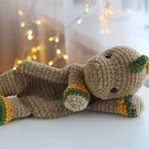 Cuddle Up with Prehistoric Charm Crochet Dinosaur Comforter and Lovey Pattern