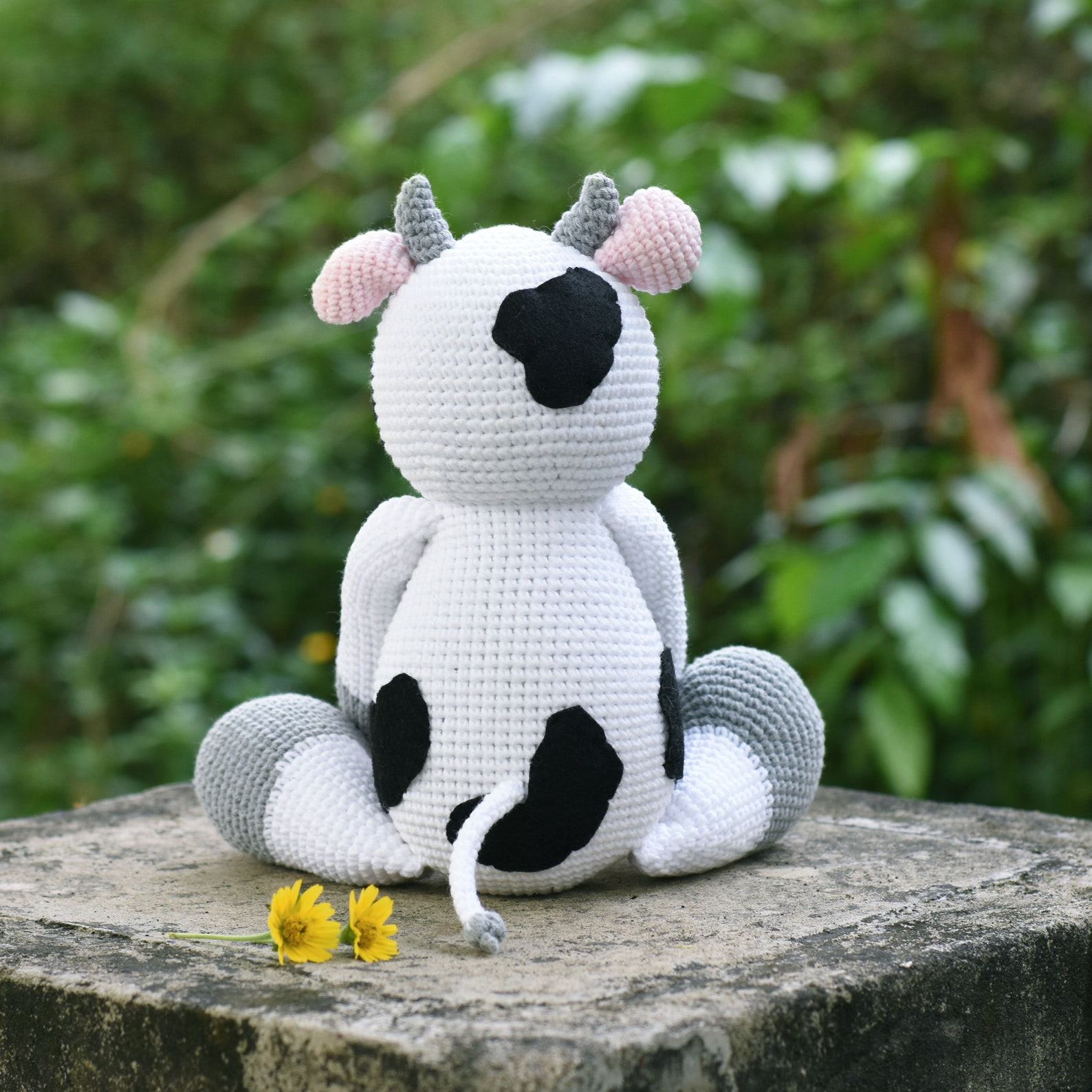 Cuddle-Worthy Milk Cow Crochet Plushie Your Farm-Fresh Friend in Custom Colors