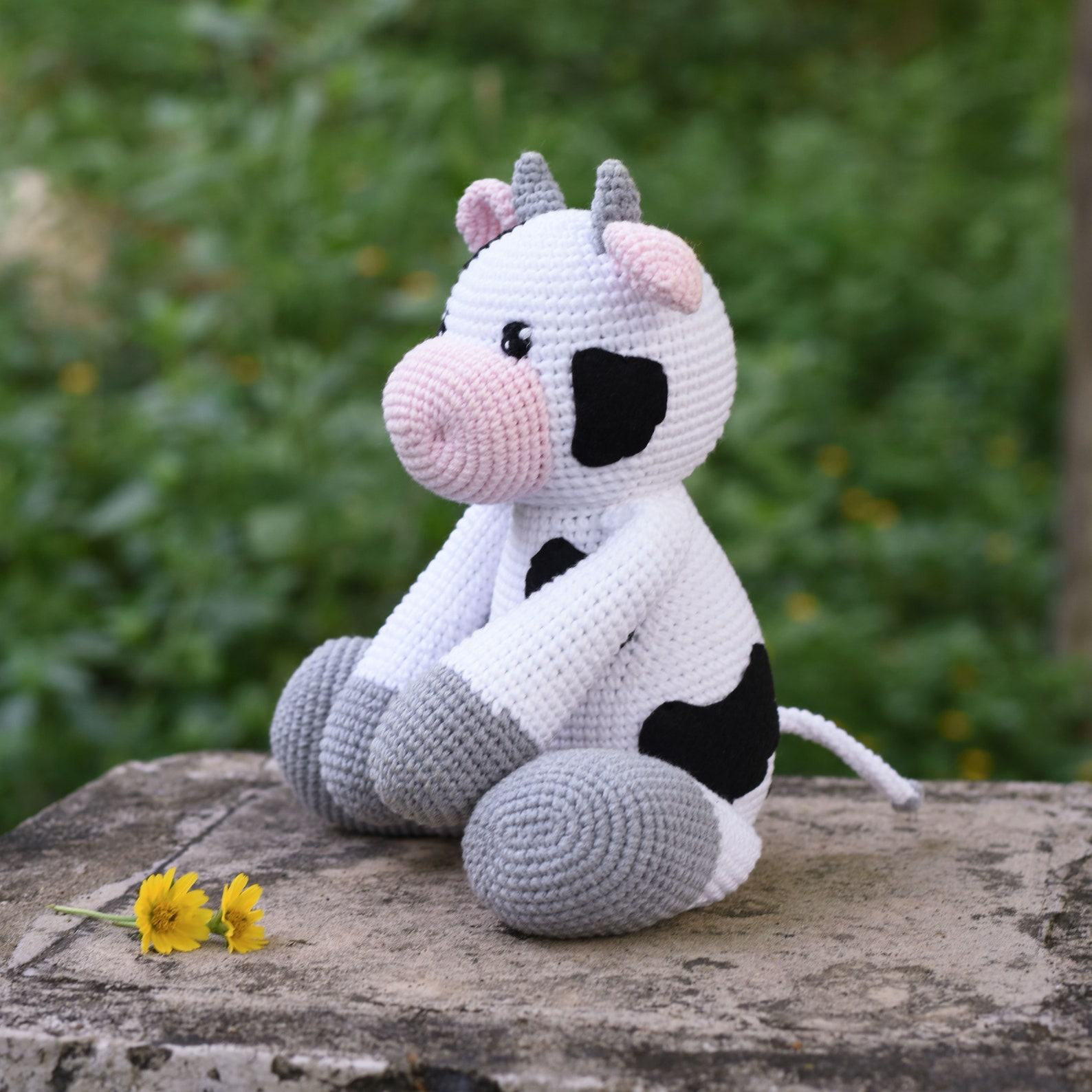 Cuddle-Worthy Milk Cow Crochet Plushie Your Farm-Fresh Friend in Custom Colors