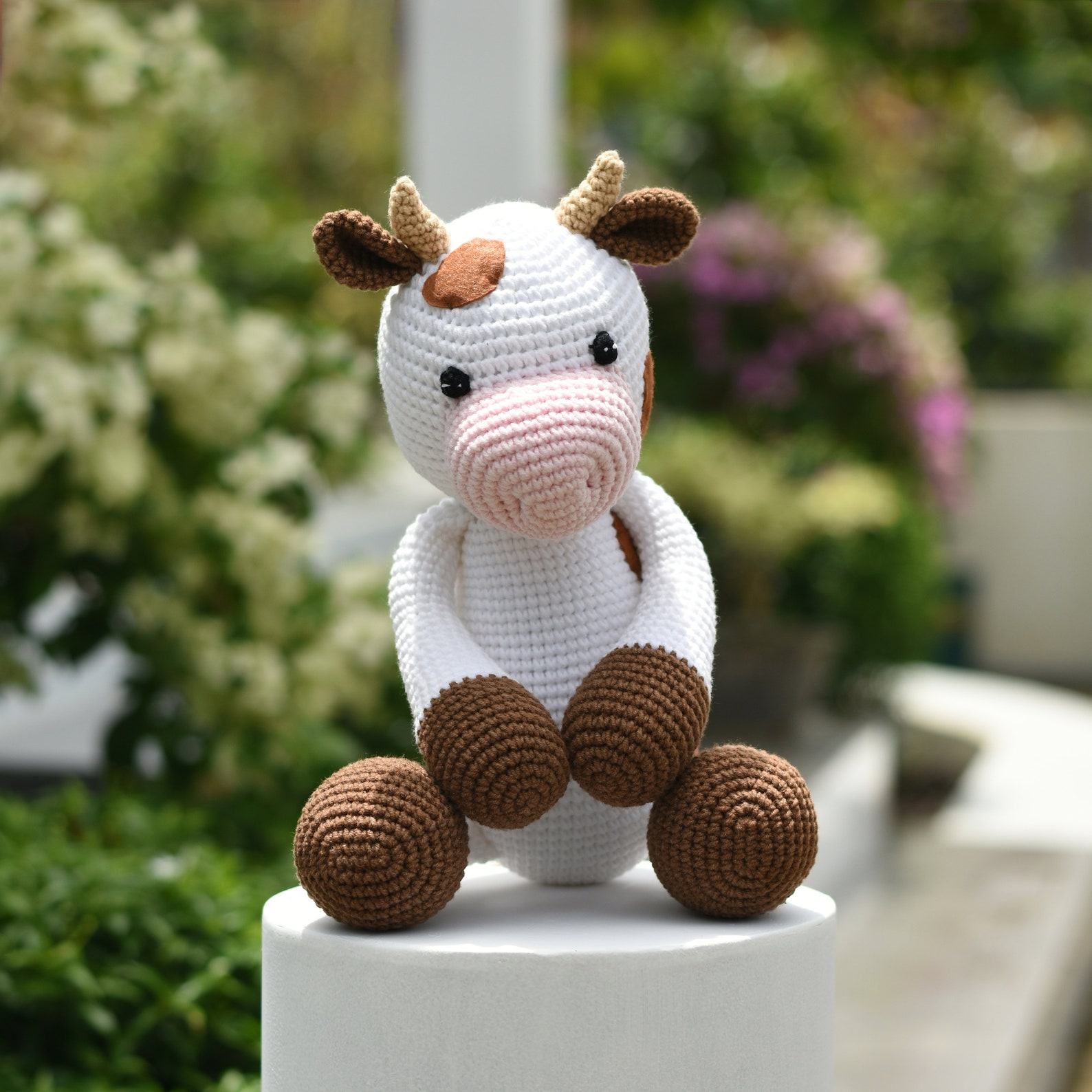 Cuddle-Worthy Milk Cow Crochet Plushie Your Farm-Fresh Friend in Custom Colors