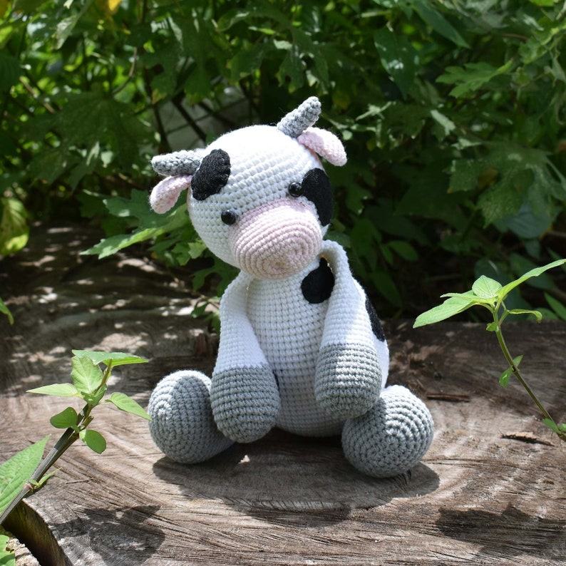 Cuddle-Worthy Milk Cow Crochet Plushie Your Farm-Fresh Friend in Custom Colors